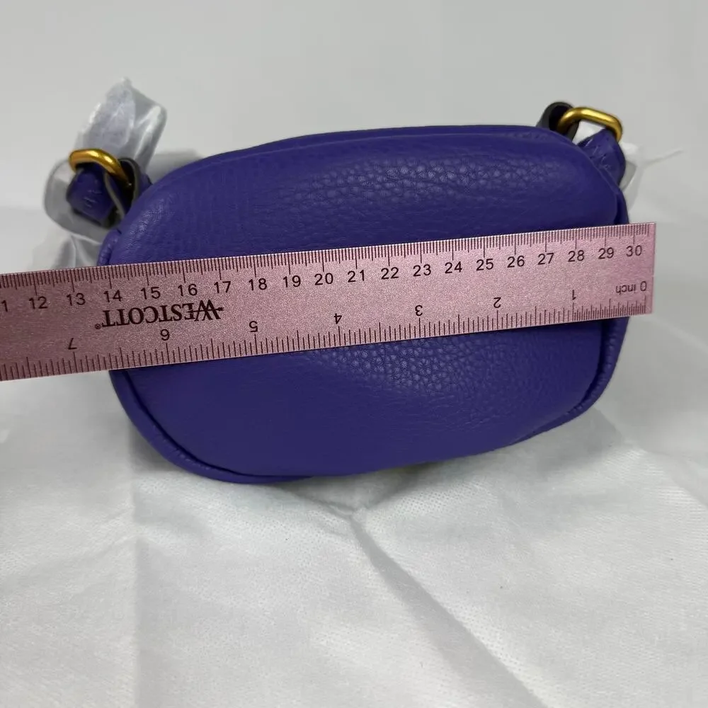 Aimee Kestenberg Purple Tamitha Mini Leather Cotton Backpack Crossbody NWT - Picture 13 of 15